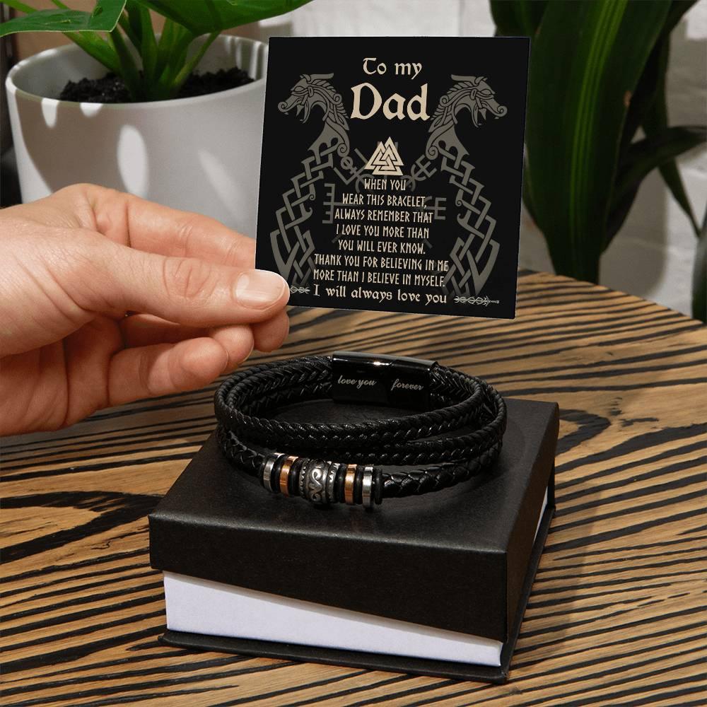 Dad Gift You Will Ever Know Leather Braided Men's Bracelet - Mallard Moon Gift Shop