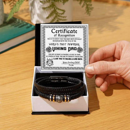 Dad Jewelry Gift -The Viking Leather Braided Men's Bracelet - Mallard Moon Gift Shop