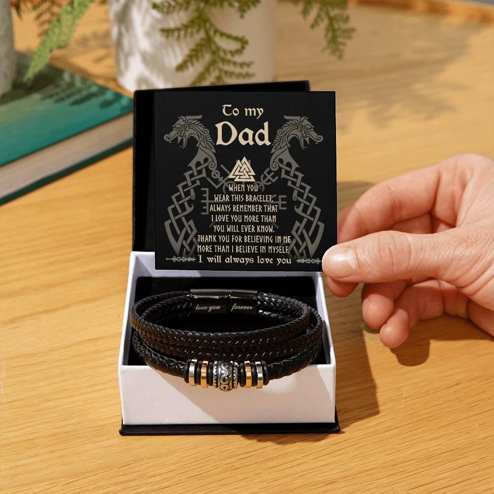 Dad Gift You Will Ever Know Leather Braided Men's Bracelet - Mallard Moon Gift Shop