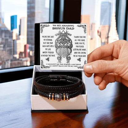 Bonus Dad Gift - When I Needed You Most - Braided Leather Bracelet - Mallard Moon Gift Shop