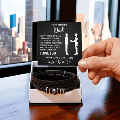 Dad Roots To Grow Leather Braided Men's Bracelet - Mallard Moon Gift Shop