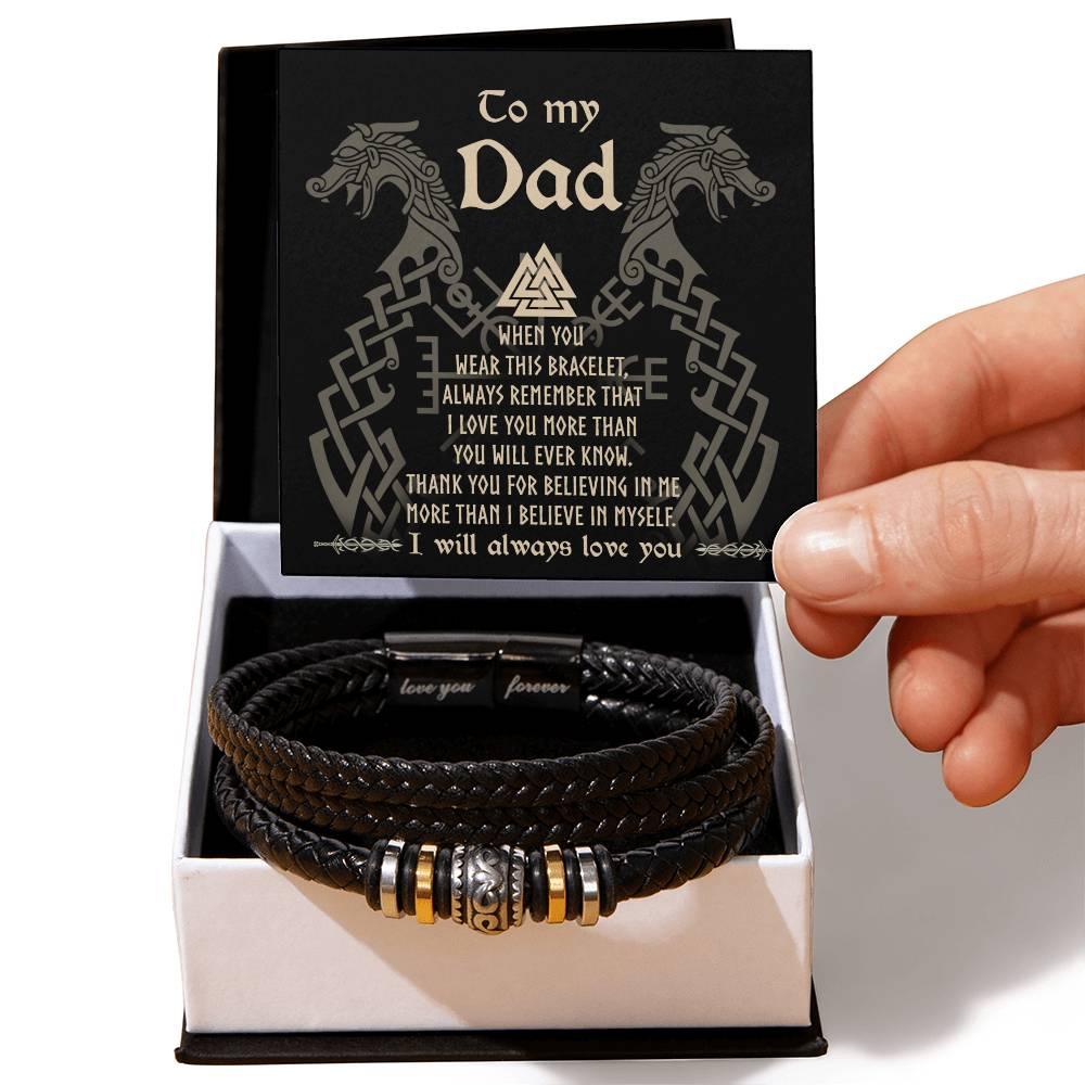 Dad Gift You Will Ever Know Leather Braided Men's Bracelet - Mallard Moon Gift Shop