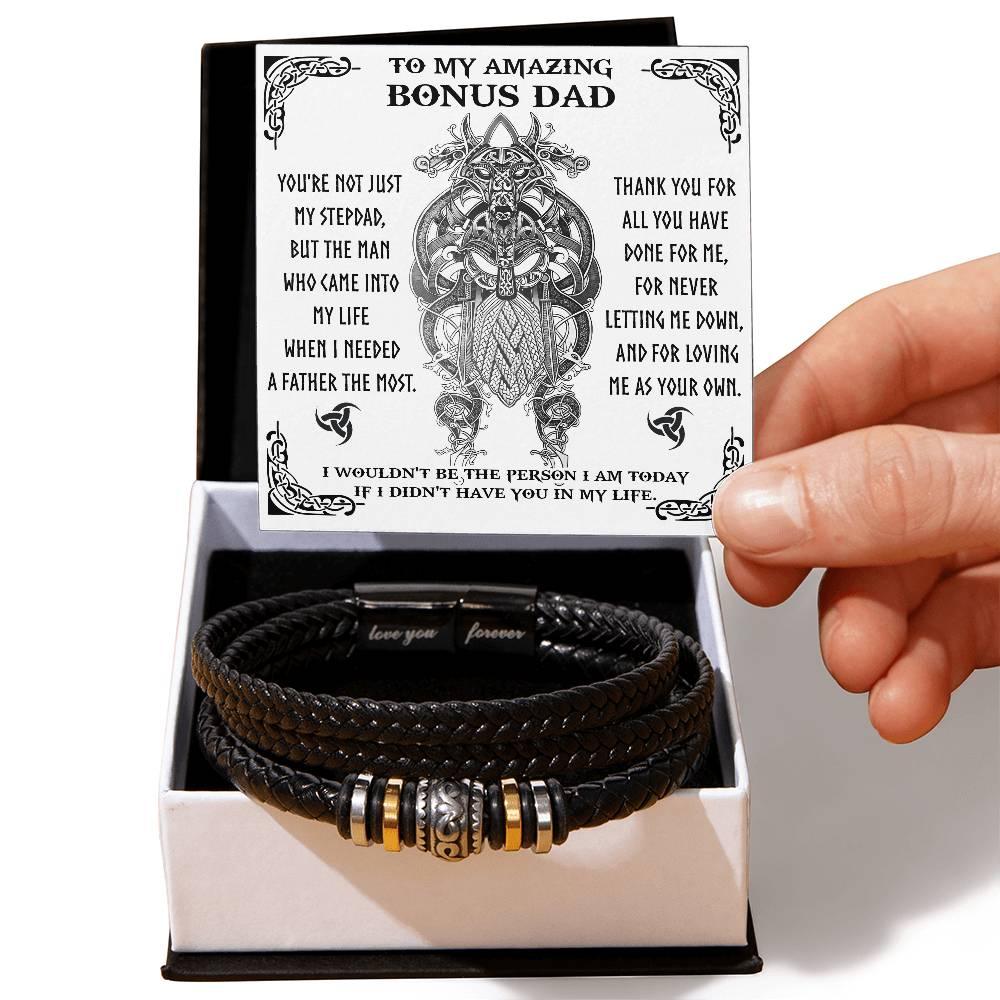 Bonus Dad Gift - When I Needed You Most - Braided Leather Bracelet - Mallard Moon Gift Shop
