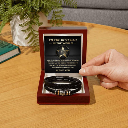 Dad Gift - I Just Need To Say Braided Leather Men's Bracelet - Mallard Moon Gift Shop