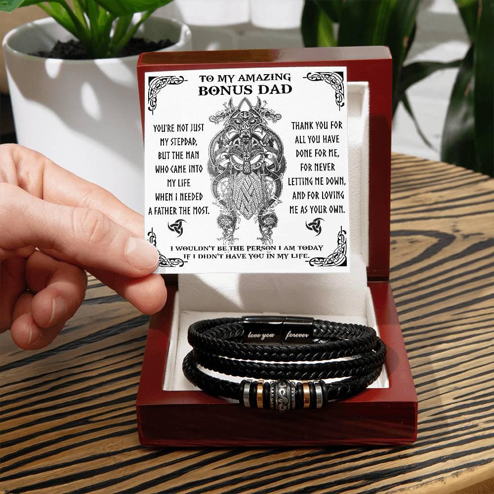 Bonus Dad Gift - When I Needed You Most - Braided Leather Bracelet - Mallard Moon Gift Shop