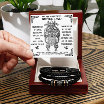 Bonus Dad Gift - When I Needed You Most - Braided Leather Bracelet - Mallard Moon Gift Shop