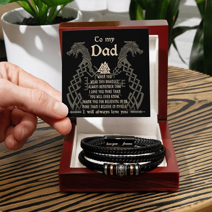 Dad Gift You Will Ever Know Leather Braided Men's Bracelet - Mallard Moon Gift Shop