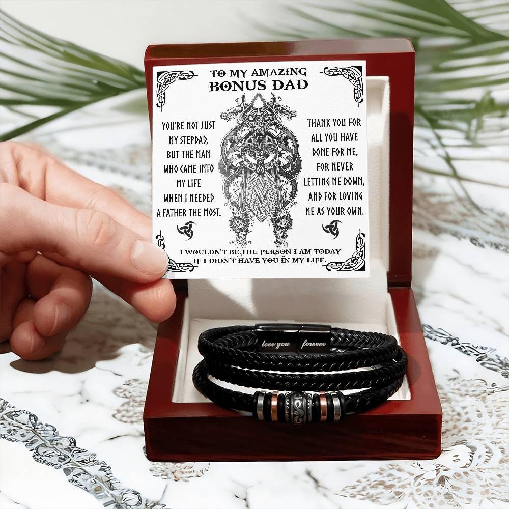 Bonus Dad Gift - When I Needed You Most - Braided Leather Bracelet - Mallard Moon Gift Shop