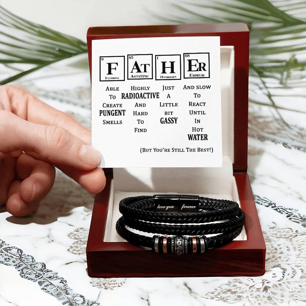 Gift for Father Element Chart You are Still The Best Braided Leather Men's Bracelet - Mallard Moon Gift Shop