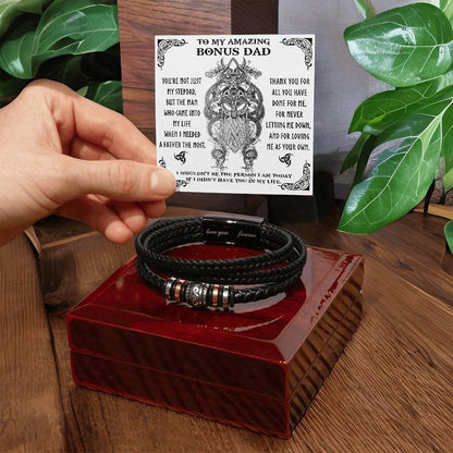Bonus Dad Gift - When I Needed You Most - Braided Leather Bracelet - Mallard Moon Gift Shop