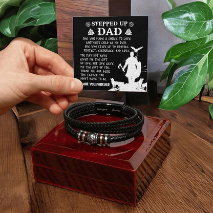 Gift For Stepdad The Father You didn't have to be Men's Leather Bracelet - Mallard Moon Gift Shop
