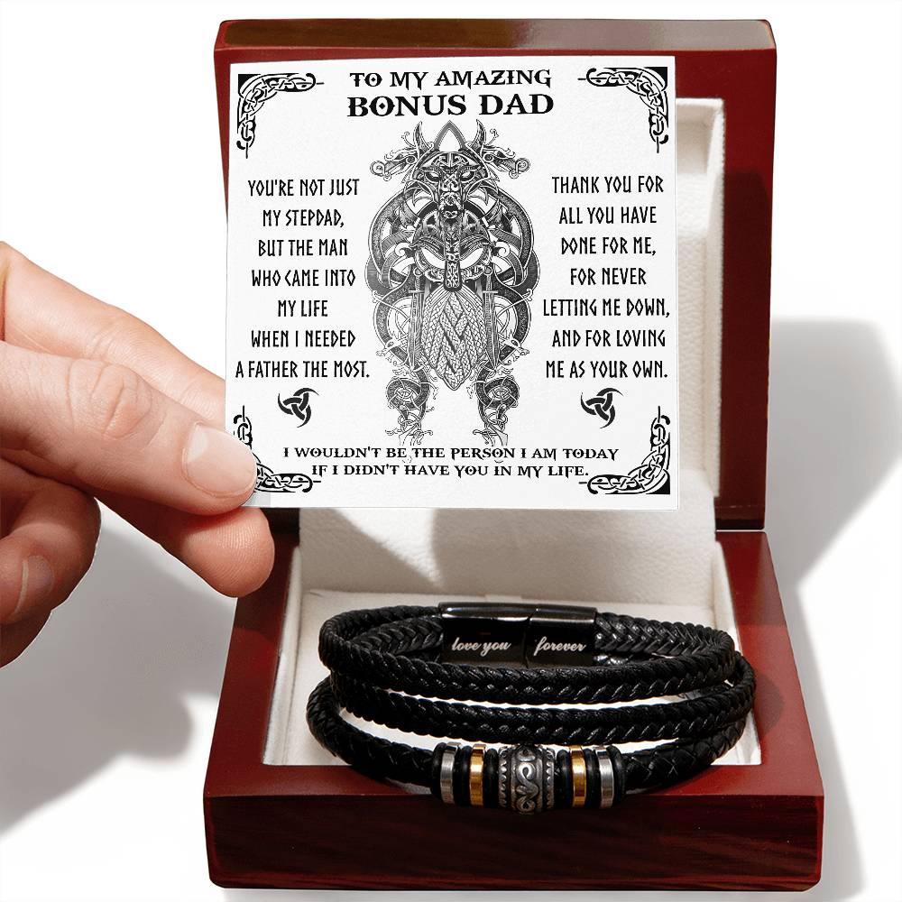 Bonus Dad Gift - When I Needed You Most - Braided Leather Bracelet - Mallard Moon Gift Shop