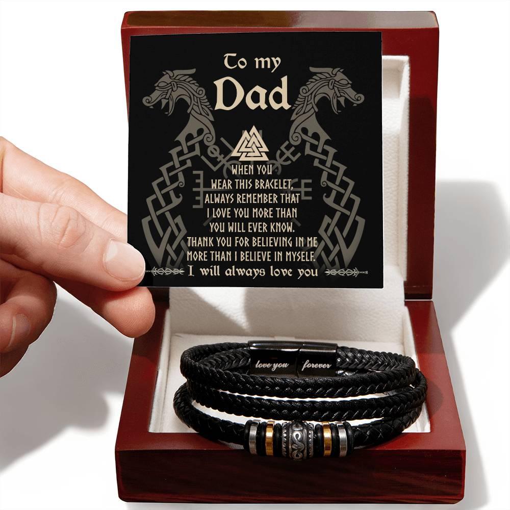Dad Gift You Will Ever Know Leather Braided Men's Bracelet - Mallard Moon Gift Shop