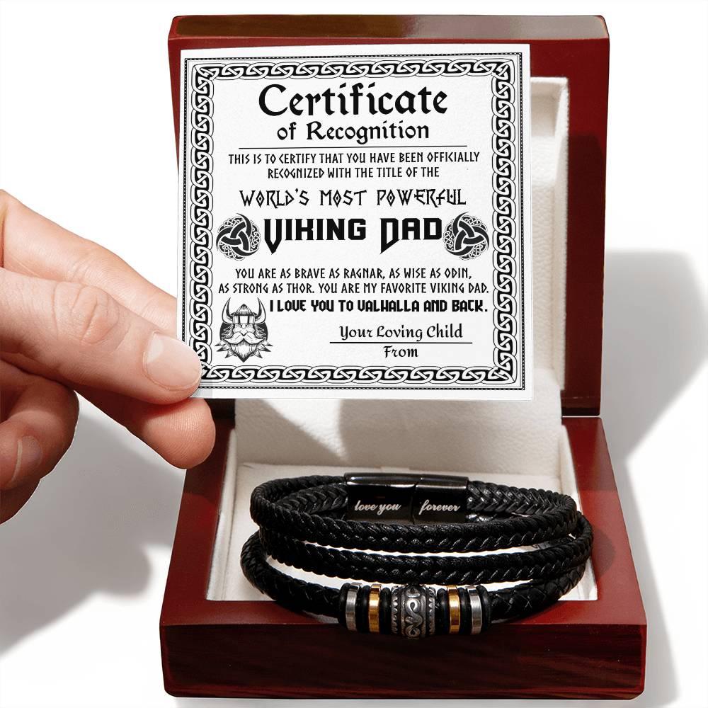 Dad Jewelry Gift -The Viking Leather Braided Men's Bracelet - Mallard Moon Gift Shop
