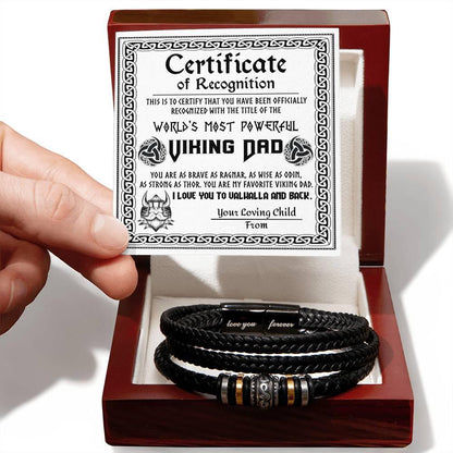Dad Jewelry Gift -The Viking Leather Braided Men's Bracelet - Mallard Moon Gift Shop