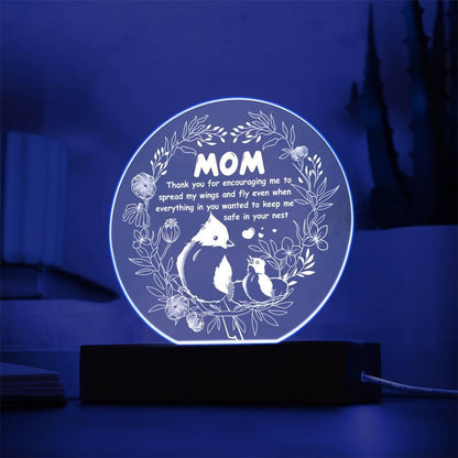 Gift for Mom Acrylic Plaque with Heartfelt Message Thank You for Encouraging Me to Spread My Wings and Fly - Mallard Moon Gift Shop