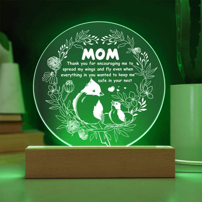 Gift for Mom Acrylic Plaque with Heartfelt Message Thank You for Encouraging Me to Spread My Wings and Fly - Mallard Moon Gift Shop