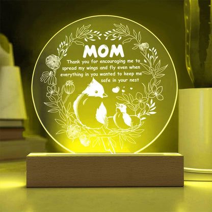 Gift for Mom Acrylic Plaque with Heartfelt Message Thank You for Encouraging Me to Spread My Wings and Fly - Mallard Moon Gift Shop