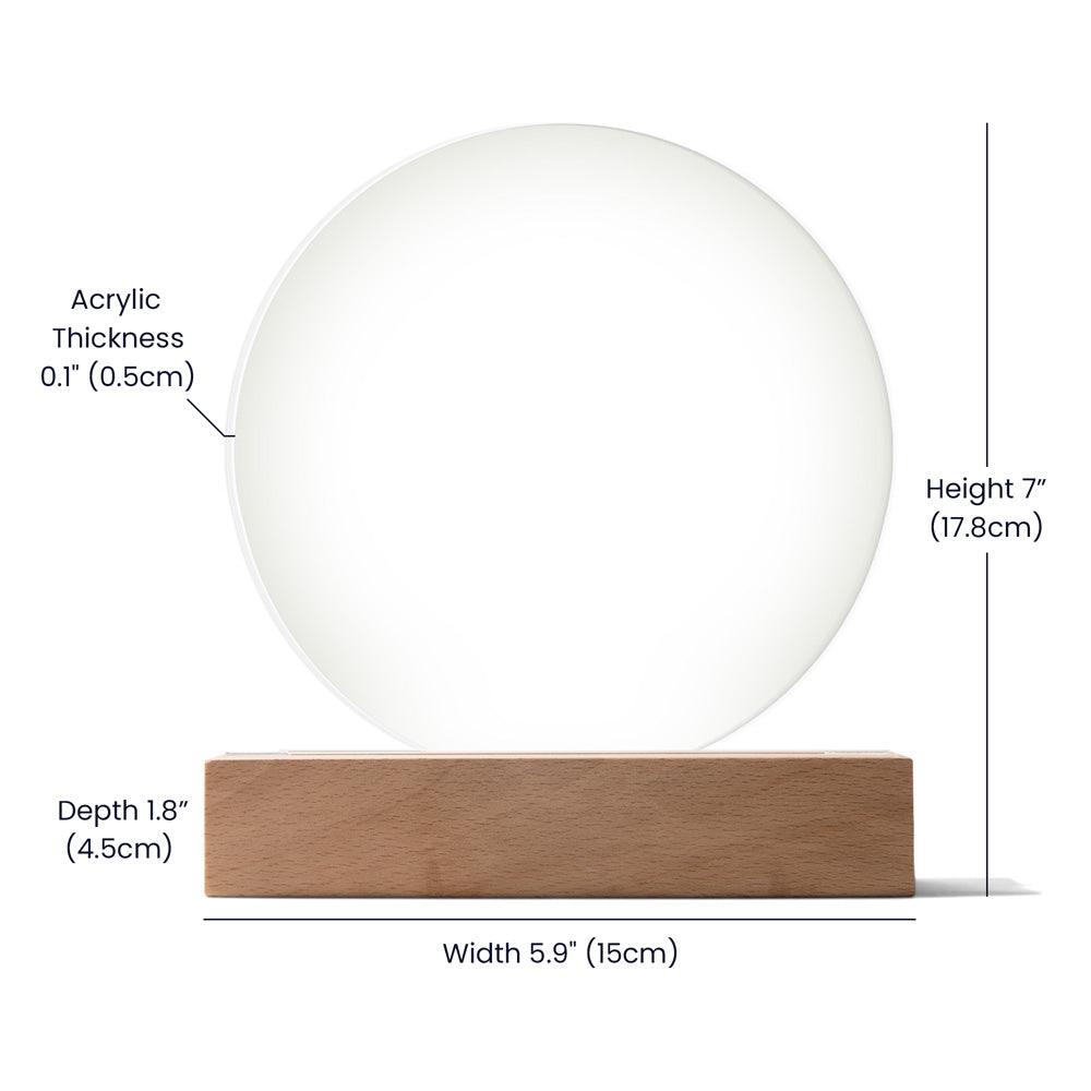 Turkey Stained-glass Round Acrylic Plaque - LED Lighted Wooden Base - Mallard Moon Gift Shop