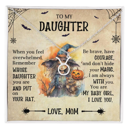 Daughter Halloween Inspired Zodiac Necklace - Put Your Hat On and Don't Hide Your Magic - Mallard Moon Gift Shop