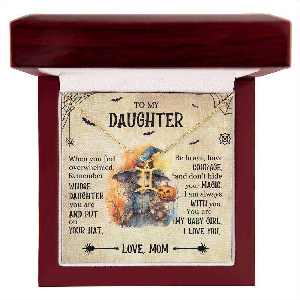 Daughter Halloween Inspired Zodiac Necklace - Put Your Hat On and Don't Hide Your Magic - Mallard Moon Gift Shop