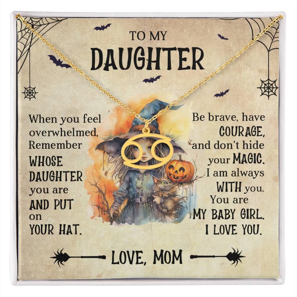 Daughter Halloween Inspired Zodiac Necklace - Put Your Hat On and Don't Hide Your Magic - Mallard Moon Gift Shop
