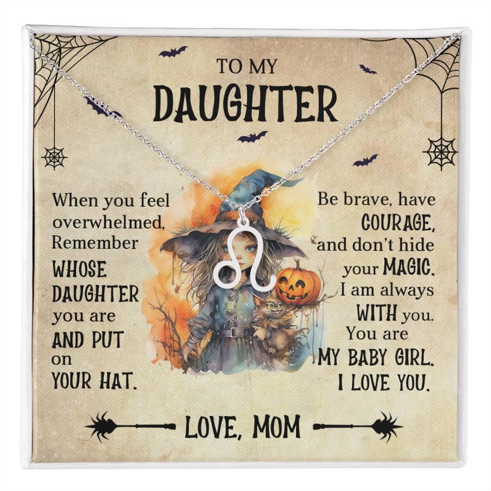 Daughter Halloween Inspired Zodiac Necklace - Put Your Hat On and Don't Hide Your Magic - Mallard Moon Gift Shop