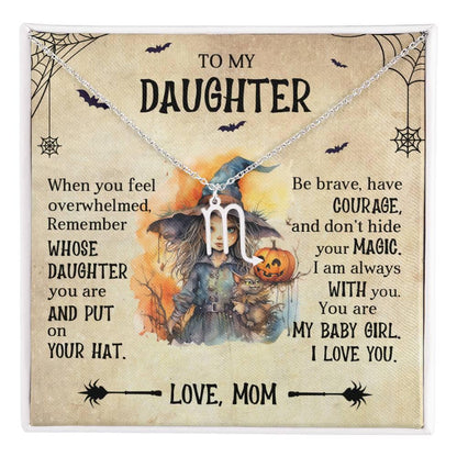 Daughter Halloween Inspired Zodiac Necklace - Put Your Hat On and Don't Hide Your Magic - Mallard Moon Gift Shop