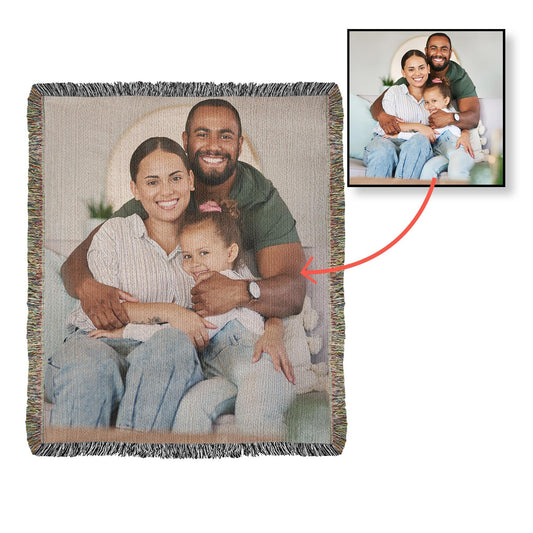 Gift for Dad, Mom, Grandparents - Personalized Photo Upload Heirloom Blanket - Mallard Moon Gift Shop