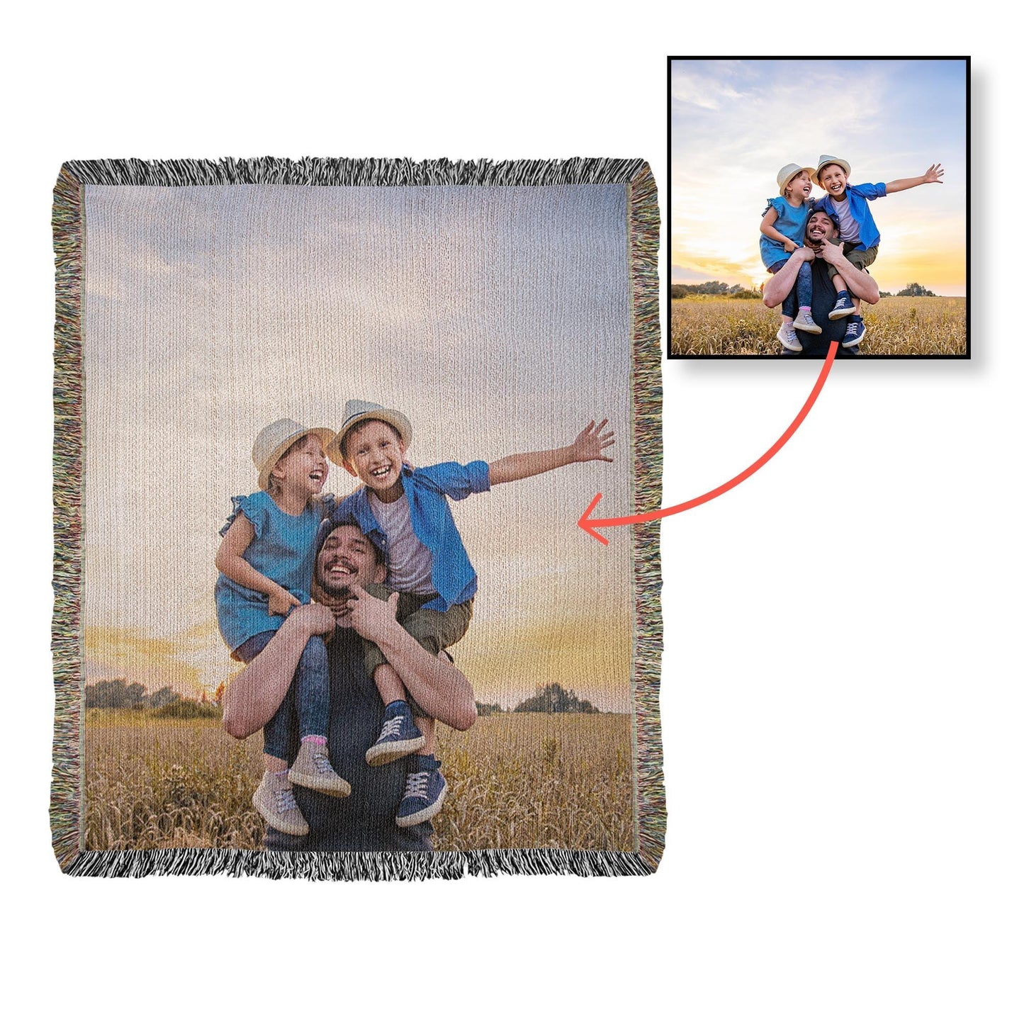 Gift for Dad, Mom, Grandparents - Personalized Photo Upload Heirloom Blanket - Mallard Moon Gift Shop