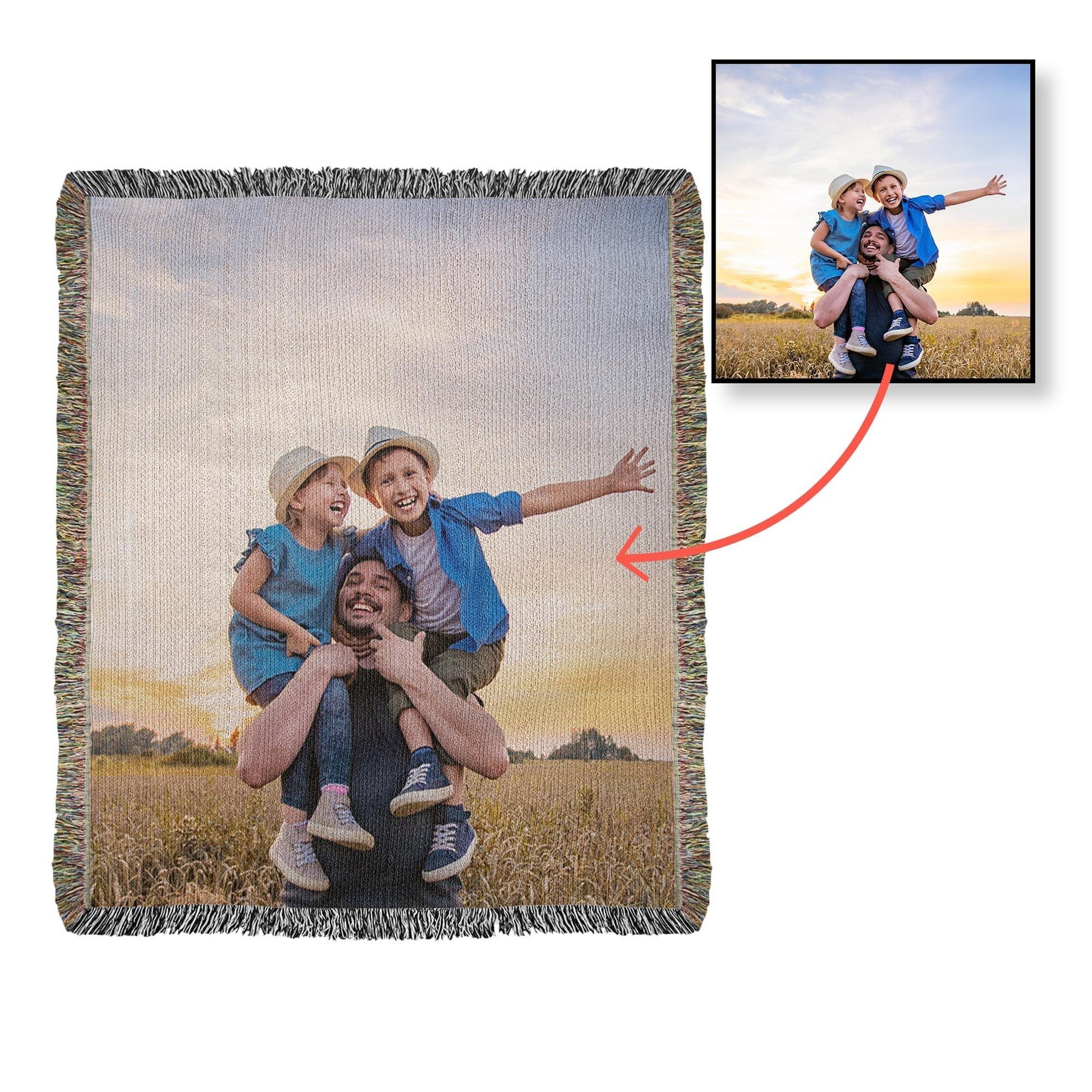 Gift for Dad, Mom, Grandparents - Personalized Photo Upload Heirloom Blanket - Mallard Moon Gift Shop