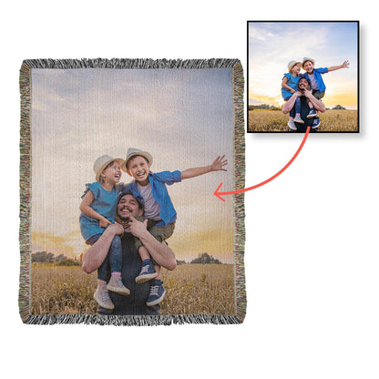 Gift for Dad, Mom, Grandparents - Personalized Photo Upload Heirloom Blanket - Mallard Moon Gift Shop