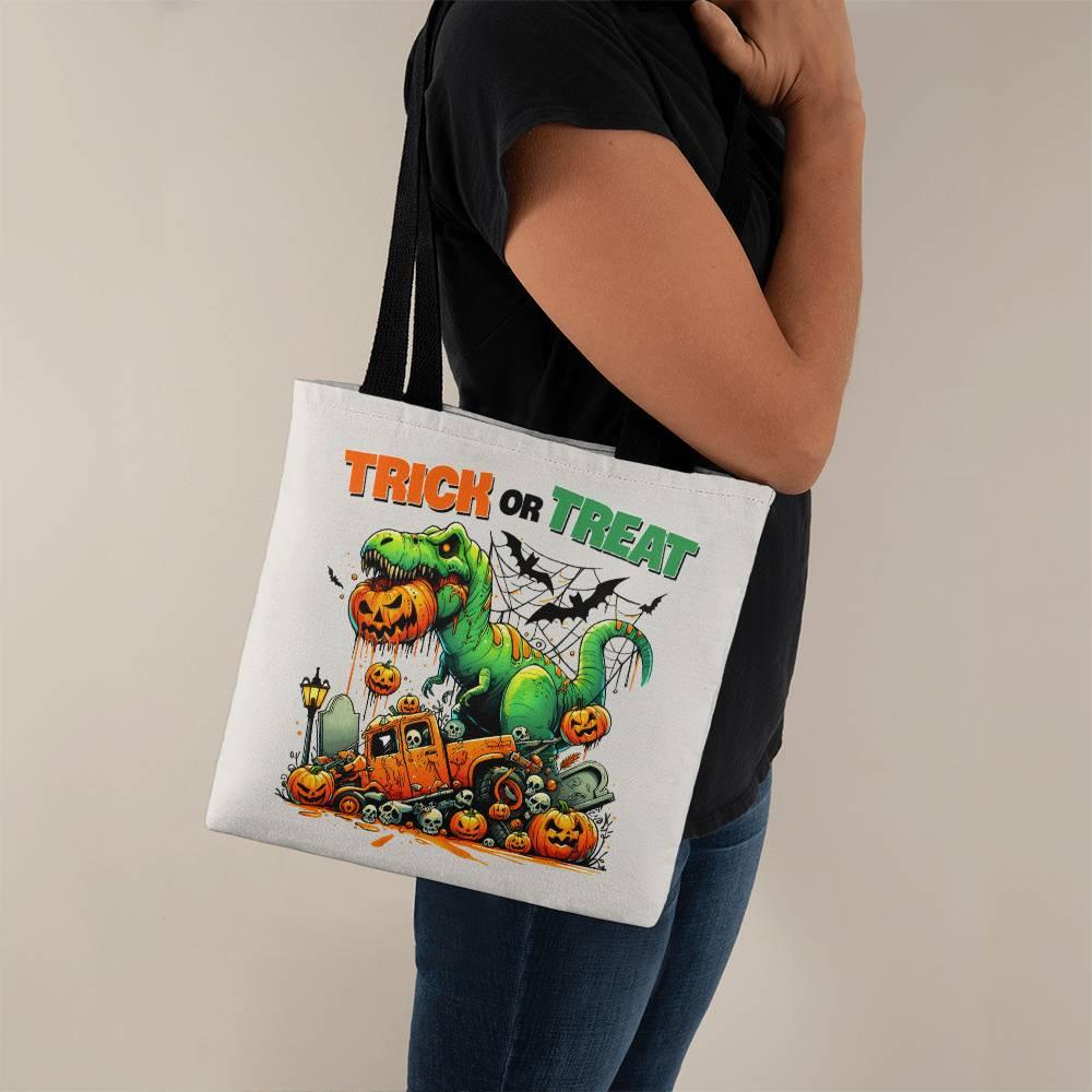 Halloween Dinosaur T-Rex Monster Trick or Treat Tote Bag - Mallard Moon Gift Shop