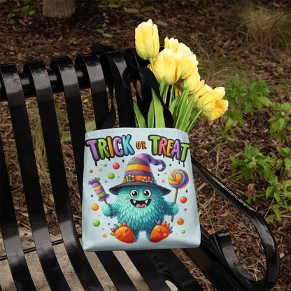 Trick or Treat Candy Monster Halloween Tote Bag - Mallard Moon Gift Shop