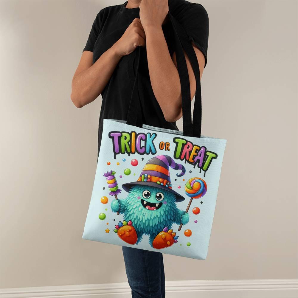 Trick or Treat Candy Monster Halloween Tote Bag - Mallard Moon Gift Shop