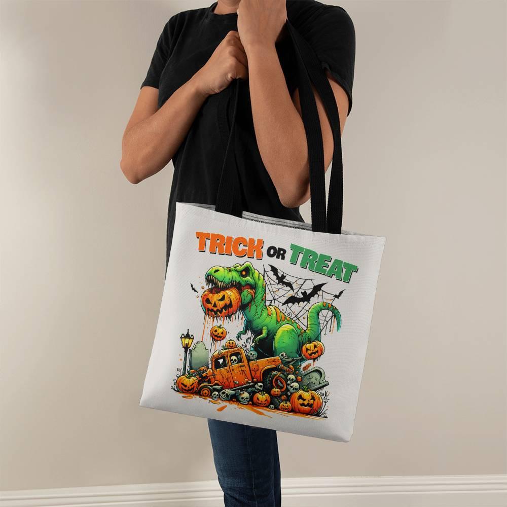 Halloween Dinosaur T-Rex Monster Trick or Treat Tote Bag - Mallard Moon Gift Shop