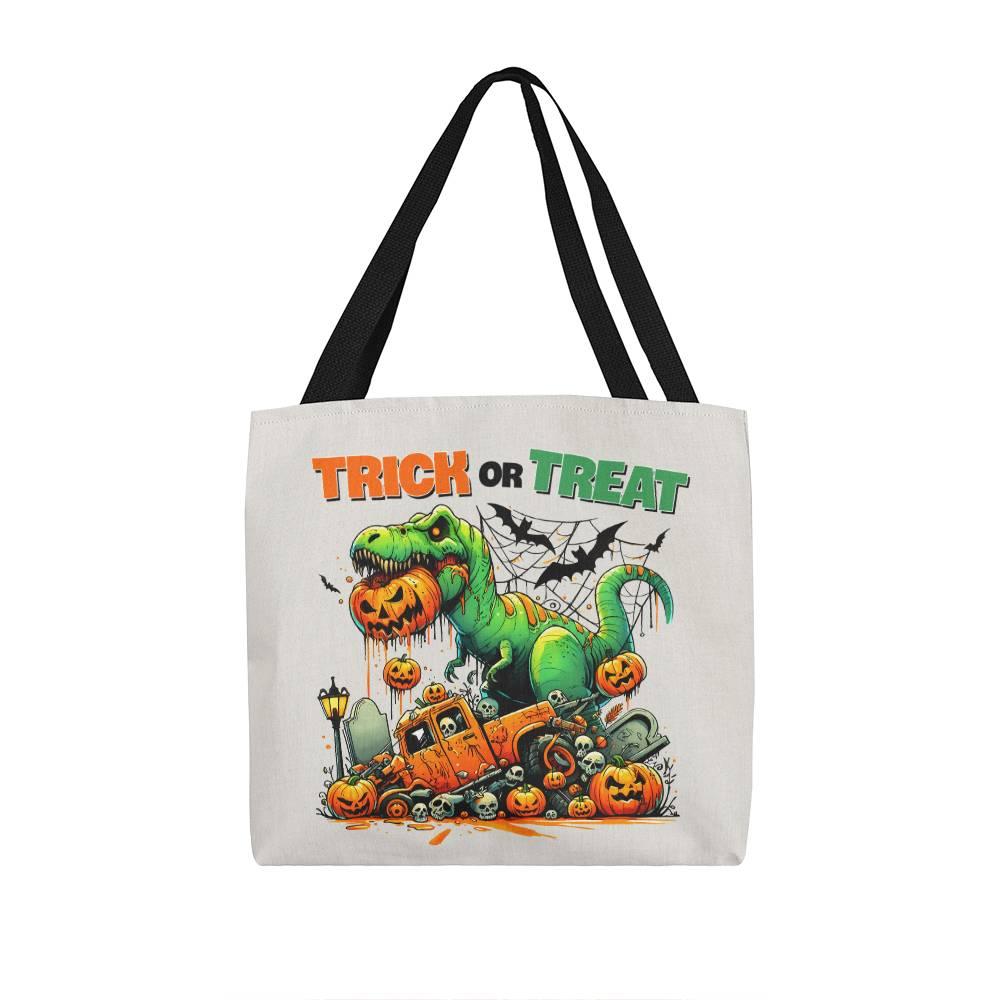 Halloween Dinosaur T-Rex Monster Trick or Treat Tote Bag - Mallard Moon Gift Shop