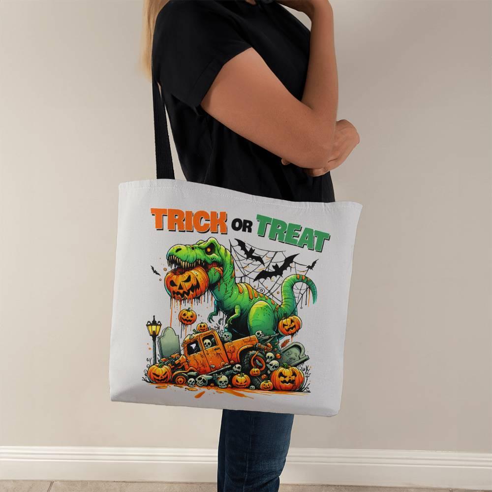Halloween Dinosaur T-Rex Monster Trick or Treat Tote Bag - Mallard Moon Gift Shop