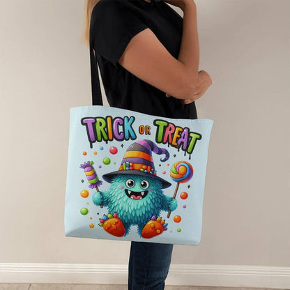 Trick or Treat Candy Monster Halloween Tote Bag - Mallard Moon Gift Shop