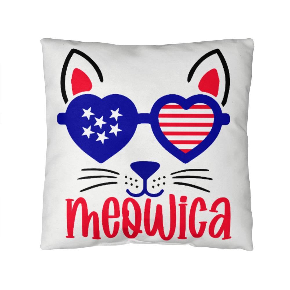 Mewoica Cat Patriotic Indoor-Outdoor Pillow - Mallard Moon Gift Shop