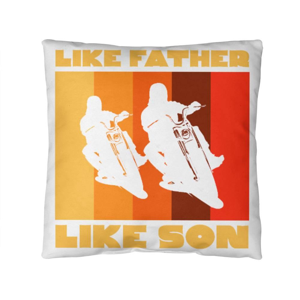 Like Father Like Son Motorcycle Buddies Comfy Indoor-Outdoor Pillow - Mallard Moon Gift Shop