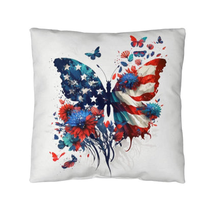 American Flag Patriotic Butterfly Indoor-Outdoor Pillow - Mallard Moon Gift Shop