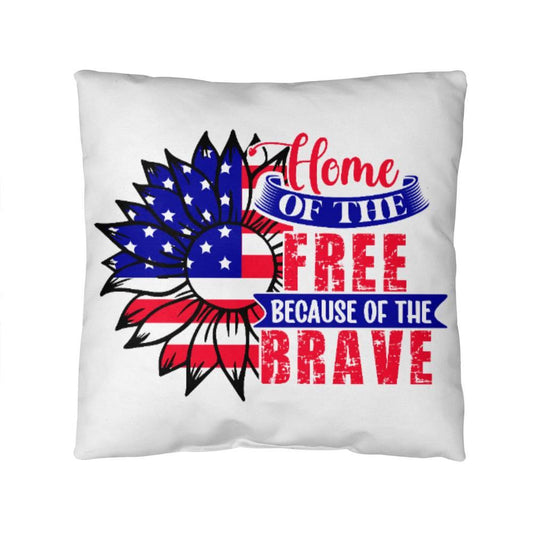 Home of the Free Because of the Brave Comfy Indoor-Outdoor Pillow - Mallard Moon Gift Shop