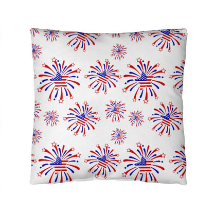 Star Red White and Blue Fireworks 4th of July Patriotic Indoor-Outdoor Pillow - Mallard Moon Gift Shop