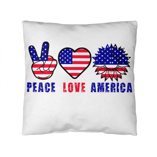 Peace Love America Comfy Indoor-Outdoor Pillow - Mallard Moon Gift Shop
