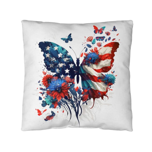 Patriotic Butterfly Bouquet Comfy Indoor-Outdoor Pillow - Mallard Moon Gift Shop