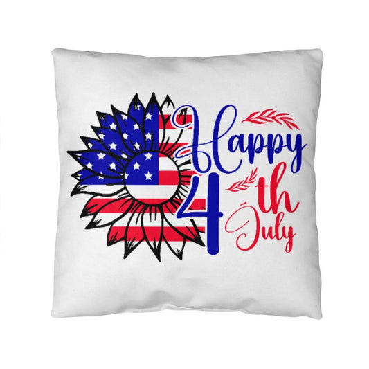 Happy 4th of July Sunflower Patriotic Comfy Indoor-Outdoor Pillow - Mallard Moon Gift Shop