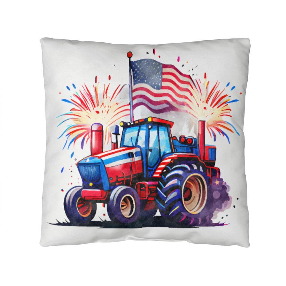 Tractor Fourth of July Parade Patriotic Indoor-Outdoor Pillow - Mallard Moon Gift Shop