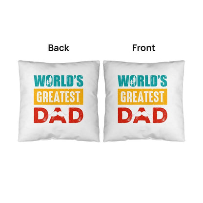Gift for Dad World's Greatest Dad Indoor Outdoor Pillow - Mallard Moon Gift Shop