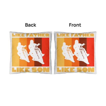 Like Father Like Son Motorcycle Buddies Comfy Indoor-Outdoor Pillow - Mallard Moon Gift Shop